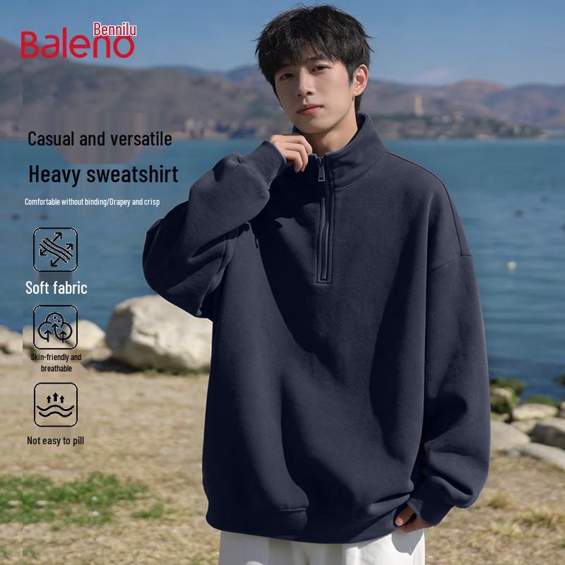 Baleno American Stand Collar Half-Zip Sweatshirt 3XL
