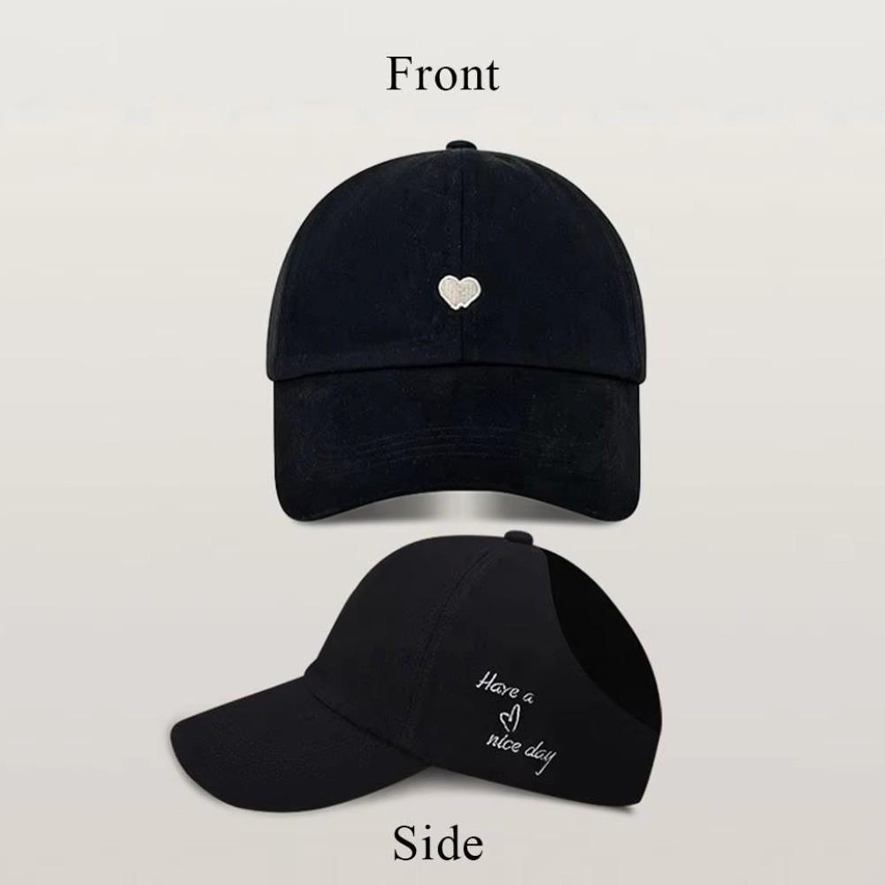 High Ponytail Children's Baseball Cap Love Heart Embroidery Baby Peaked Cap Kids Sun Hat Playing