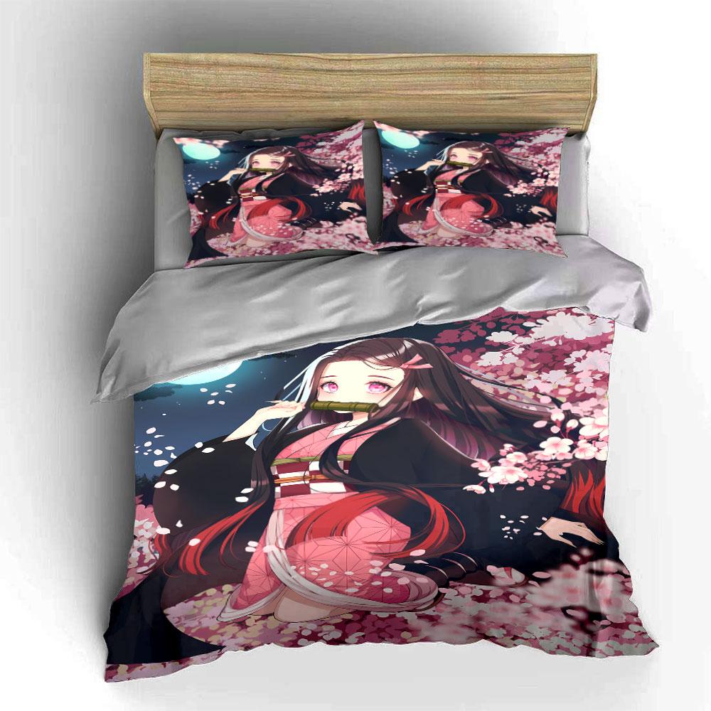 Anime character, cherry blossoms. Bedding sets Duvet cover sets Duvet covers Pillowcases(1*Duvet Cover 2*Pillowcases without duvet insert)