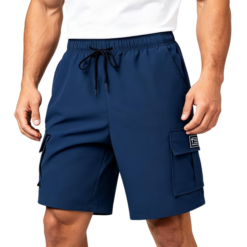 Pantaloncini Cargo Casual da Uomo con Coulisse in Vita e Tasche Multiple Vestibilità Rilassata Leggeri da Cinque Pollici per Attività all'Aperto