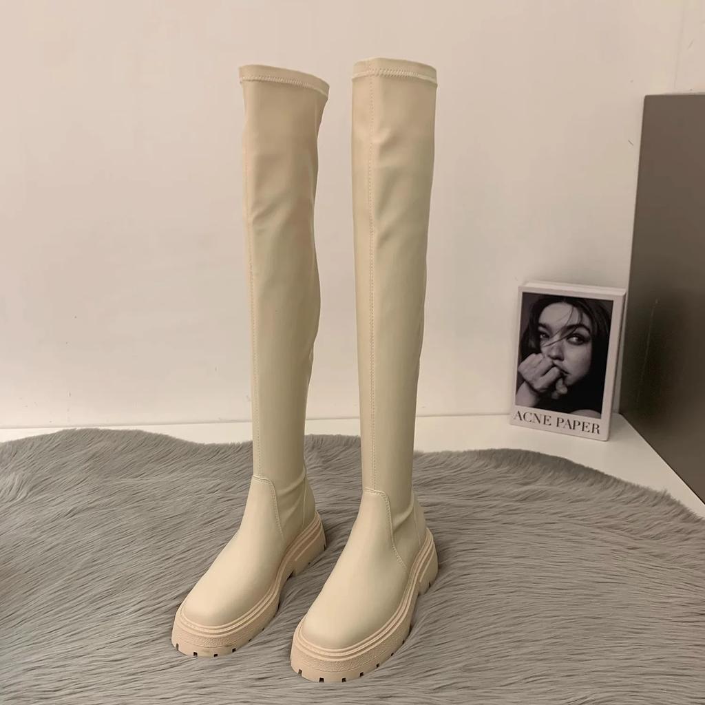 Fashion Thick Sole Women Over-the-knee Boot Thigh High Boots Winter 2024 New Female Long Boots Platform Chunky Heels Ladies Autumn Shoes