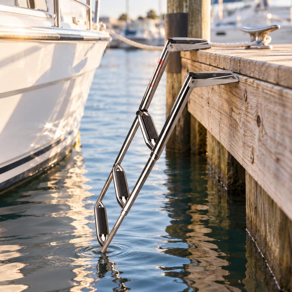 Marine Boarding Ladder AntiSlip Retractable Boat for Swim Decks