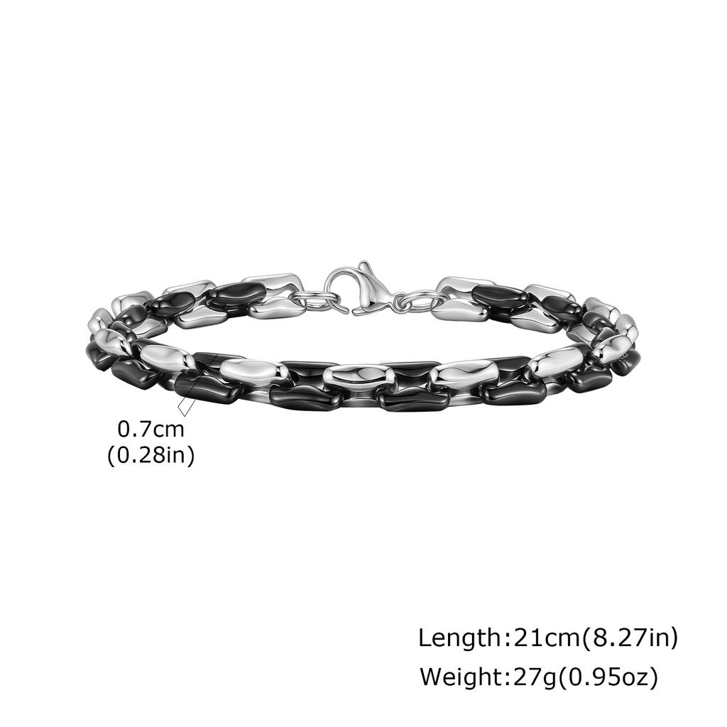 Trendy Men's Chain Bracelets,Black White Splicing Handmade Chain Wristband,New Minimalist Jewelry Gify