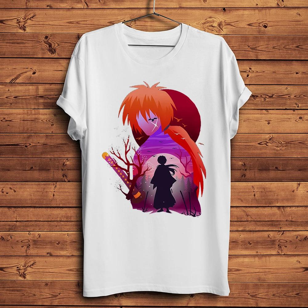 Rurouni KENSHIN HIMURA Samurai Lustiges Anime T-Shirt Unisex Herren Freizeit Kurzarm T-Shirt Unisex Unisexga T-ShirtAtmungsaktiver Druck