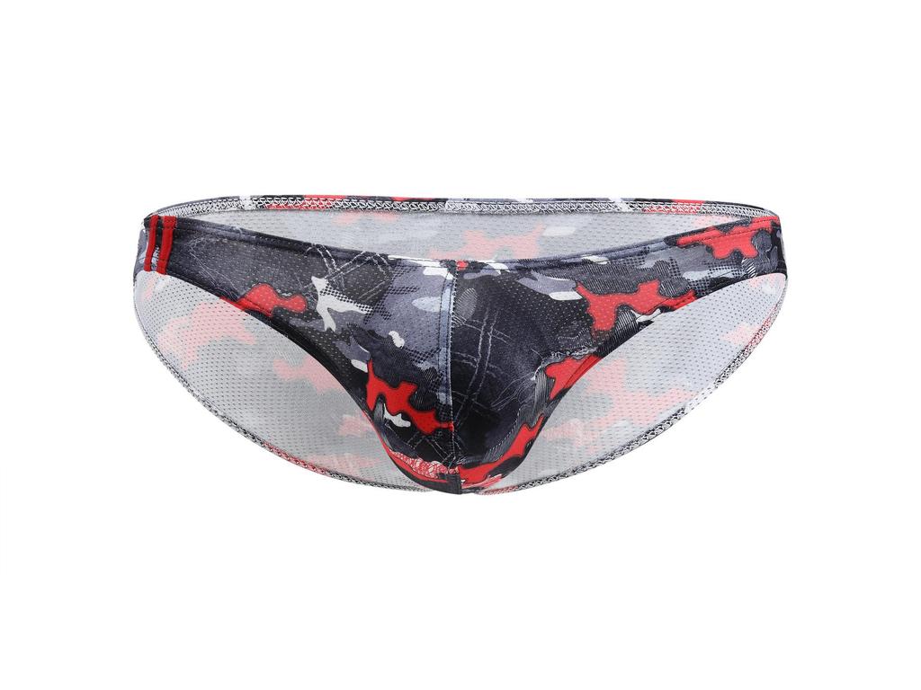 Men's Low-Waist Cartoon Mesh Briefs - Summer Youth Style E-073