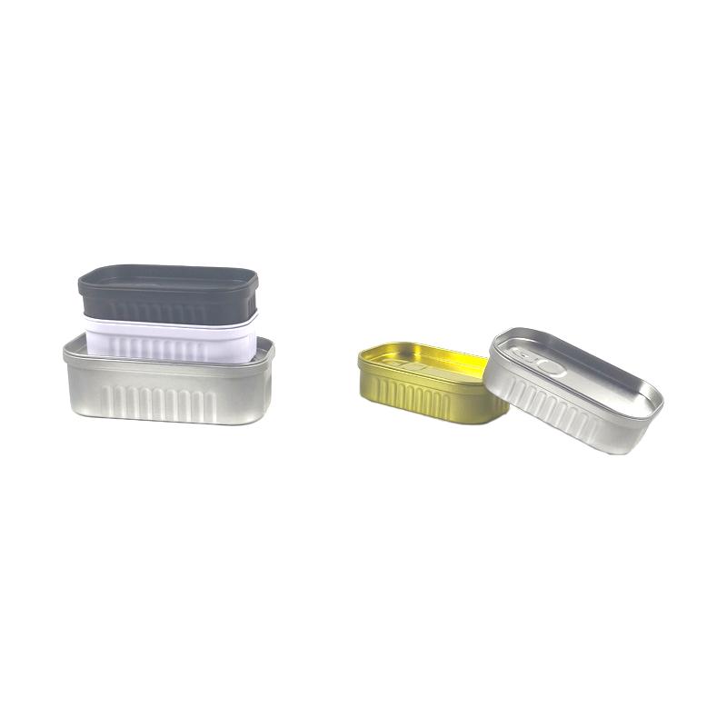 Tinplate Mini Metal Box Creative Sardine Can Shaped Storage Box Portable Metal Material Jewelry Pill Cases Portable Tin Boxes