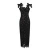 Elegant Polyester Lace Sleeveless Maxi Dress For Women In Party And Evening Wear