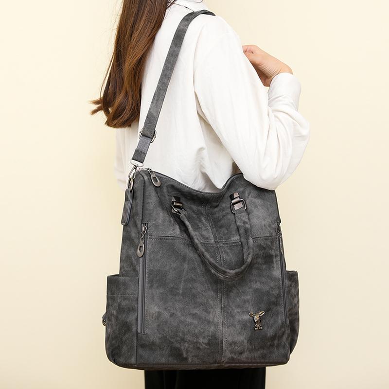 Multifunkční batoh dámský měkká kůže taška přes rameno kabelka