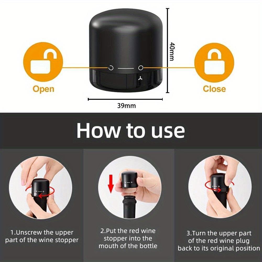 Weinflaschenöffner mit Luftpumpe, tragbarer Weinkorkenzieher, Edelstahlstift, Luftdruck-Weinkorkenzieher für Zuhause, Party, Weinwerkzeuge