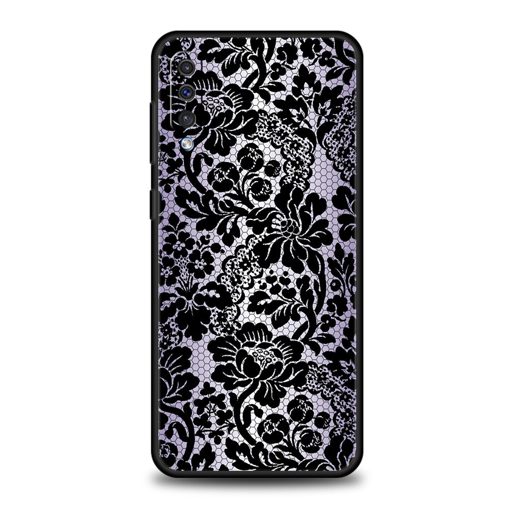 Phone Case for Samsung Galaxy A56 A36 A26 A06 A16 A24 A36 A54 A14 A42 A22 A20 A12 A10 5G Soft TPU Shell Lace Style Cool Girl Bag