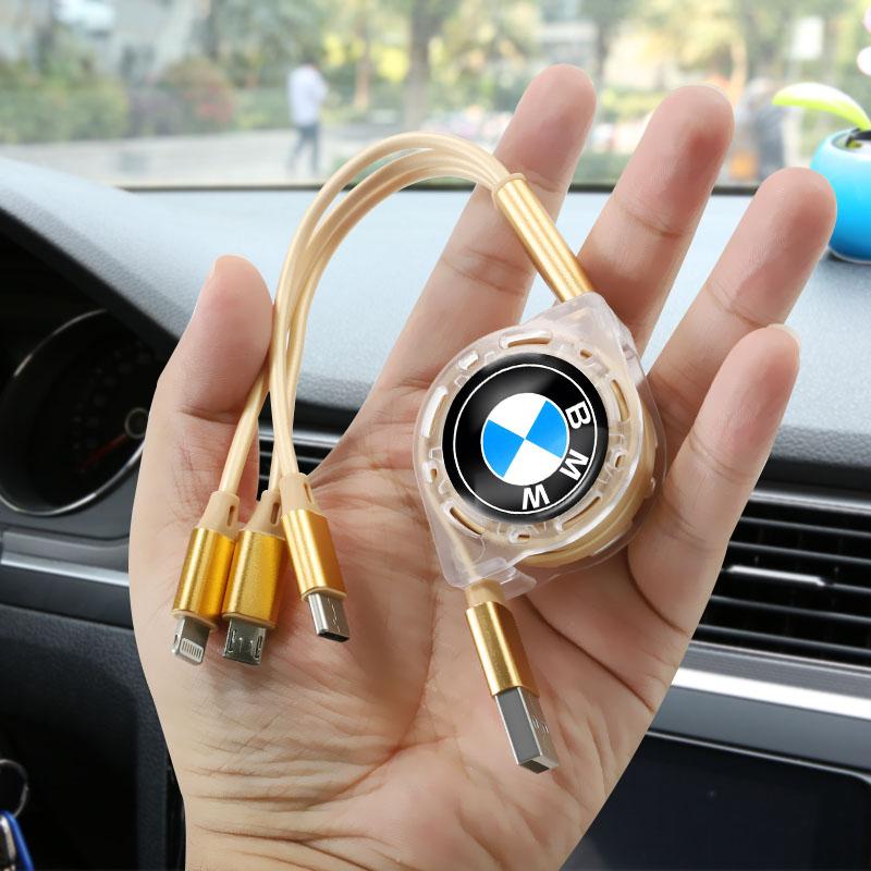 3-in-1 fast USB cable, expandable portable charging cable For BMW Performance E46 E90 F10 F30 X3 F20 E46 E60 E70 E39 E36 E87 GA3