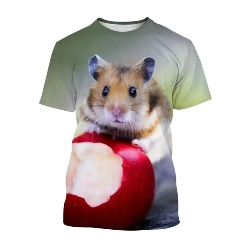 New Summer Cute Guinea Pig T-Shirt For Funny Animal 3D Printed Tees Fashion Short Sleeves Clothes Harajuku T Shirts Tops