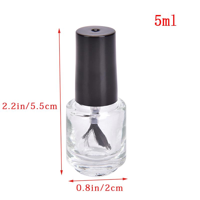 1Pcs 5/10/15ml Empty Glass Nail Polish Bottle With Brush Nail Oil Glass Bottle
