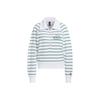 Striped Color-block Sports Casual Long Sleeve T-shirt for Women, White