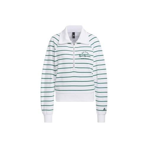 

adidas Striped Color-block Sports Casual Long Sleeve T-shirt for Women, White XL белый