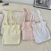 3 Girls Heart Bow Shoulder Bag Drawstring Bundle Canvas Bag Fresh Handbag Women's Shopping Bag