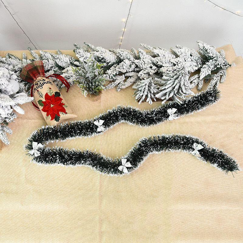 2m Dicke 65ftx90mm Lametta Weihnachtsbaumschmuck Weihnachtsgirlande Schleife