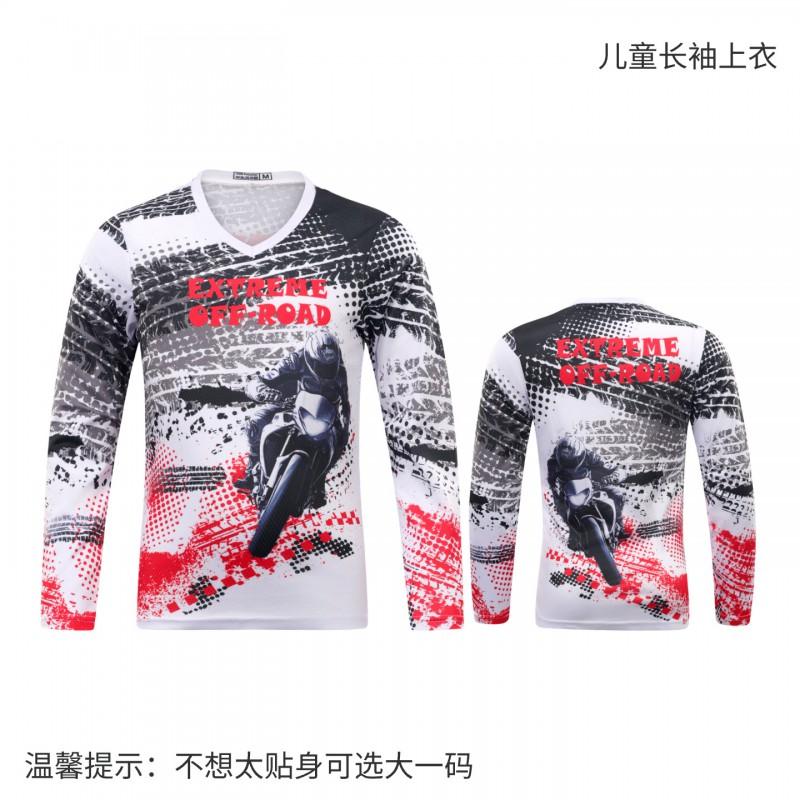 1 Kids Long Sleeve Mountain Bike Cycling Jersey Breathable Quick Dry Outdoor Sports Shirt Downhill BMX Trail Riding