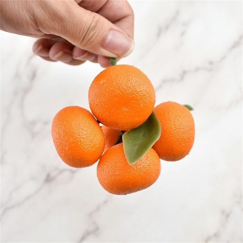 QX2E Artificial Tangerine Fruit Simulation Foams Tangerine Realistic Tangerine Fruit