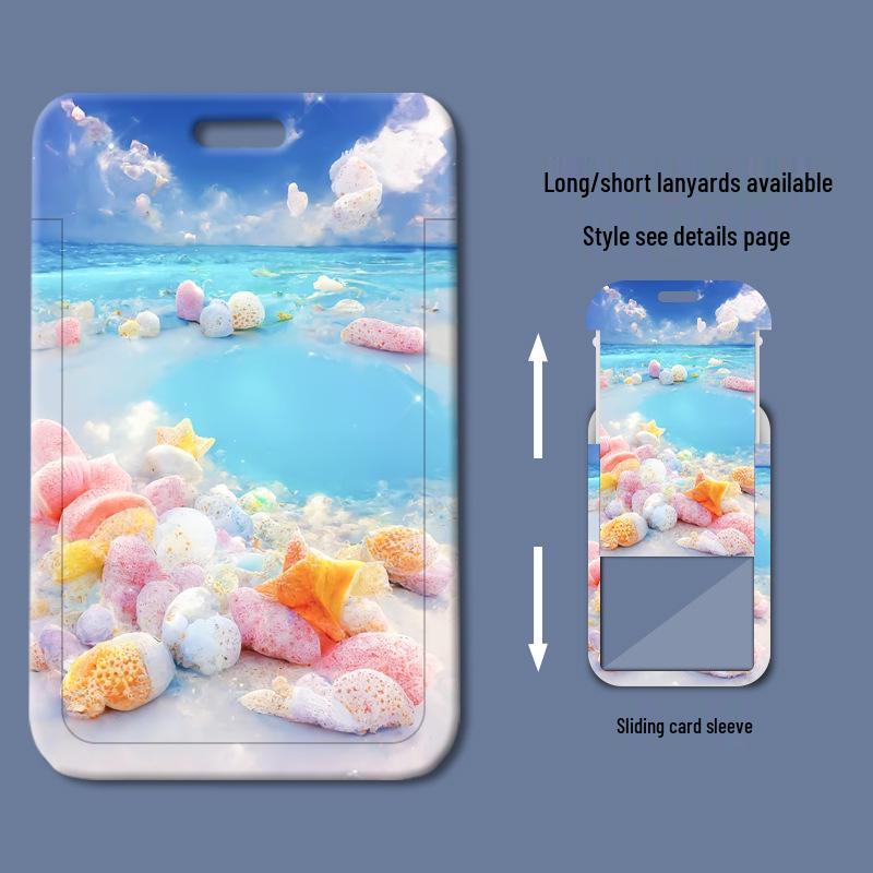 Cartoon Sliding Plastic ID & Meal Card Holder for Students