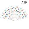 Rainbow Color Dance Fan Peacock Pattern Folding Hand Held Embroidered Sequin Fan