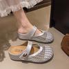 Thick-bottomed Bag Head Hollow Half Slippers Women's 2025 New Summer Outer Wear Versatile Breathable Mesh Casual Cool Slippers
