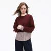 Tatu Women's Faux Two-Piece Striped Pullover Sweatshirt