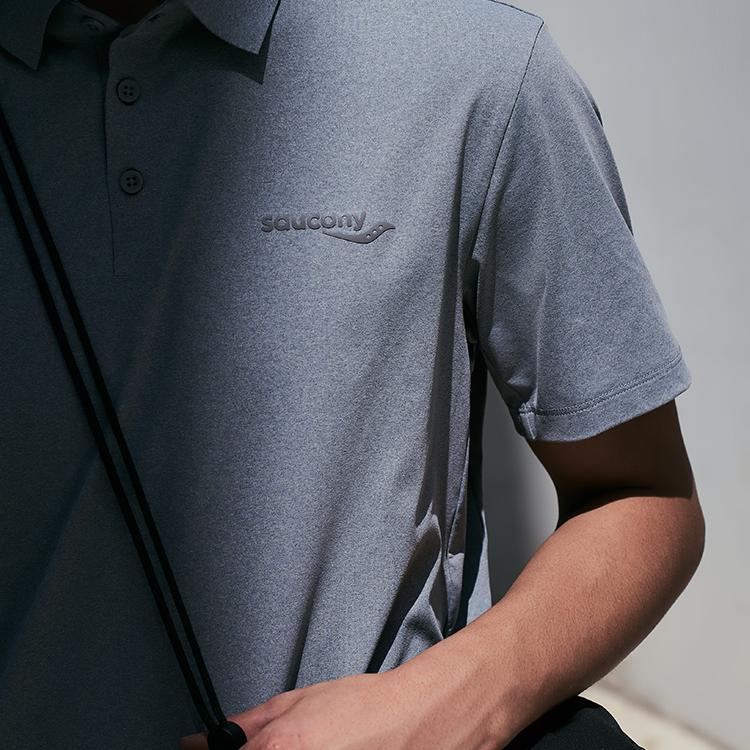 Saucony Solid Color Pullover Polo Shirt Men tops Milk-Gray SC2230017C-MG19