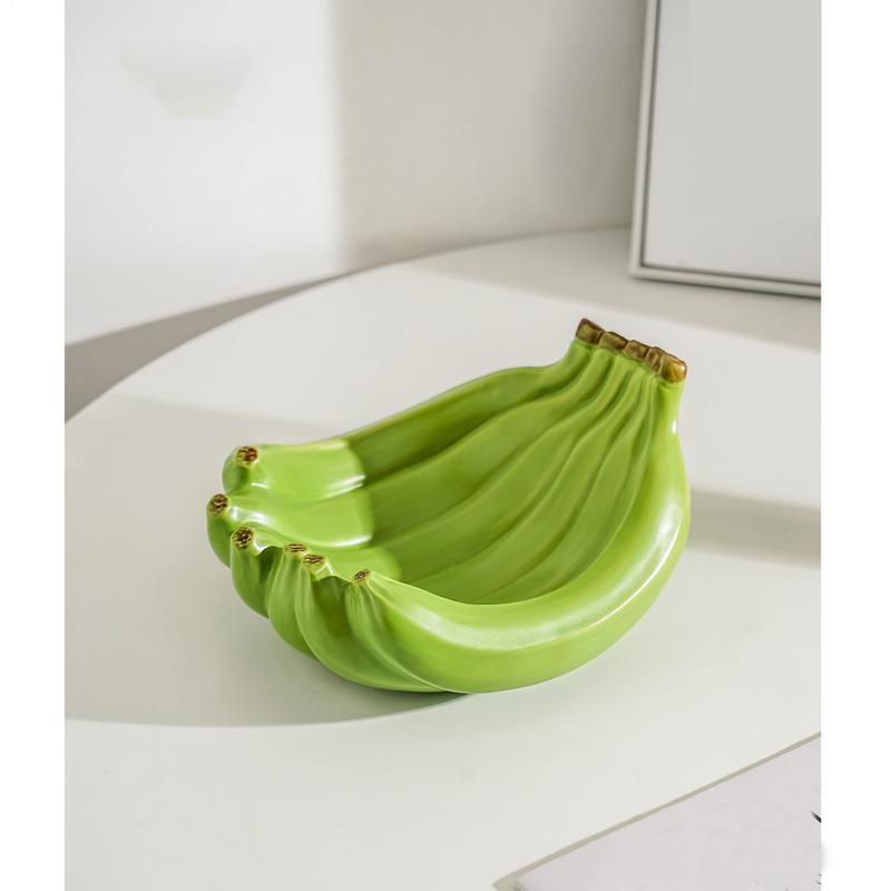 Creative Banana Shaped Storage Tray, Ceramic Fruit Tray, Household Snack Storage Tray, Living Room Desktop Storage Container
