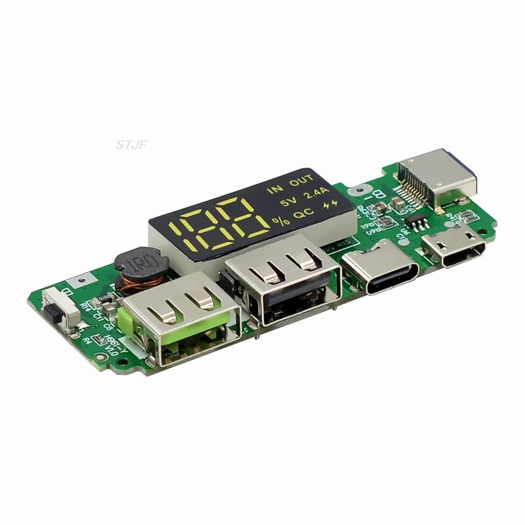18650 Lithium Battery Digital Display Charging Module 5v2.4a 2A Dual USB Output Band Display Booster Module