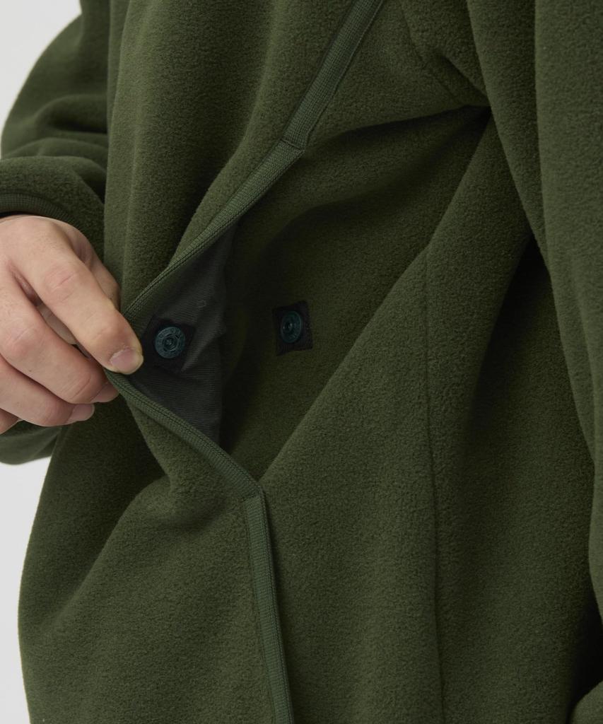 Snow Peak Fleece Cardigan CHARCOAL L Water-Repellent (Water-repellent, Lightweight, Warm)