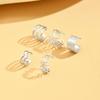 5pcs/set Trendy Elegant Design Ear Cuff Classic Elegant Style Gifts Women's No Piercing Clip silver Earrings Circle Leaf Shaped
