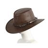 Hnědý australský buvolí kůže Bush Outback Jacaru Klobouk J1092BR