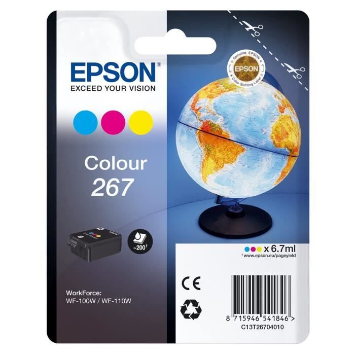 Cartouche d'encre EPSON Multipack 267 - Globe - Cyan, Magenta, Jaune - Capacité standard 200 pages