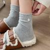Colorful Polka Dot Yarn Shell Decorated Socks for Women, Spring and Autumn, Candy-colored Mid-calf Socks, Solid Color Sweet Pile Socks