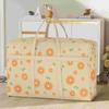 Daisy Print Nonwoven Storage Bags Hand Carry Foldable Organizers Home Moving Luggage Closet Storage Solutions Reusable Collapsible Laundry Containers