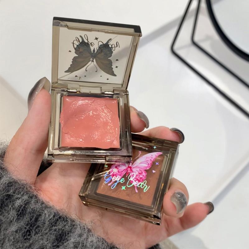 Single Color Slightly Drunk Blusher Natural and Delicate Rouge Paste Cosmetics Waterproof Long Lasting Attractive Makeup