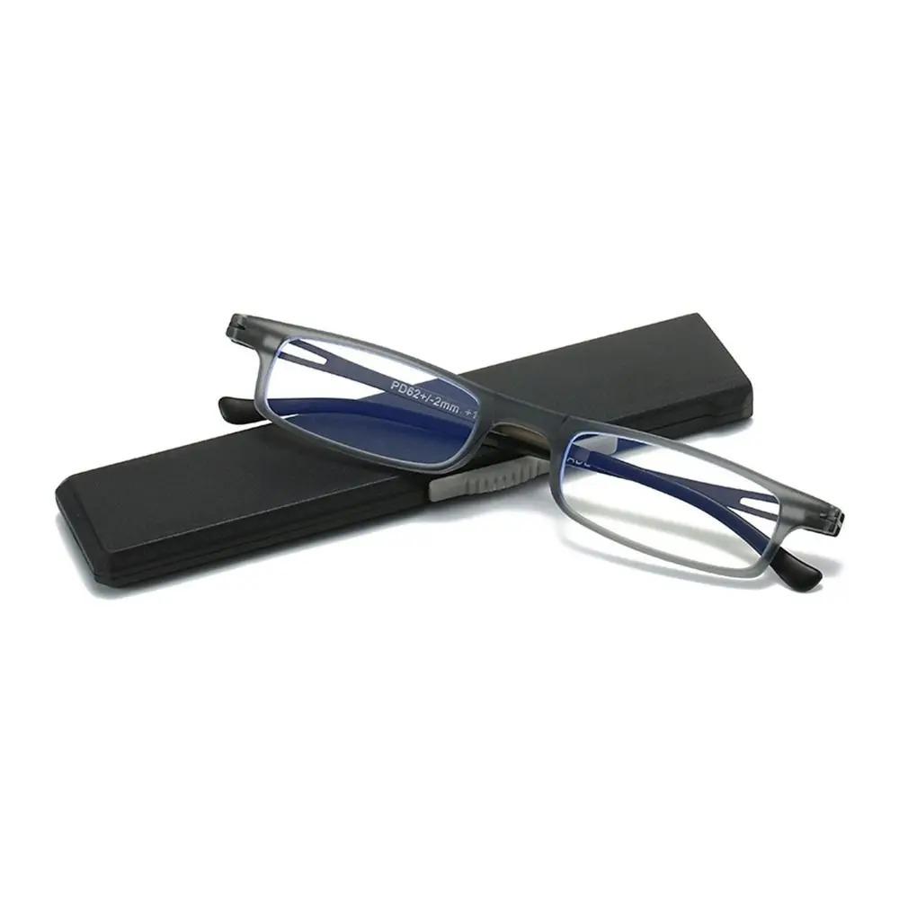 

Складные очки для чтения с защитой от синего света с футляром для мужчин и женщин, портативные, с маленькой оправой, очки для пресбиопии, ультралегкие очки для дальнозоркости +1.00 чёрный