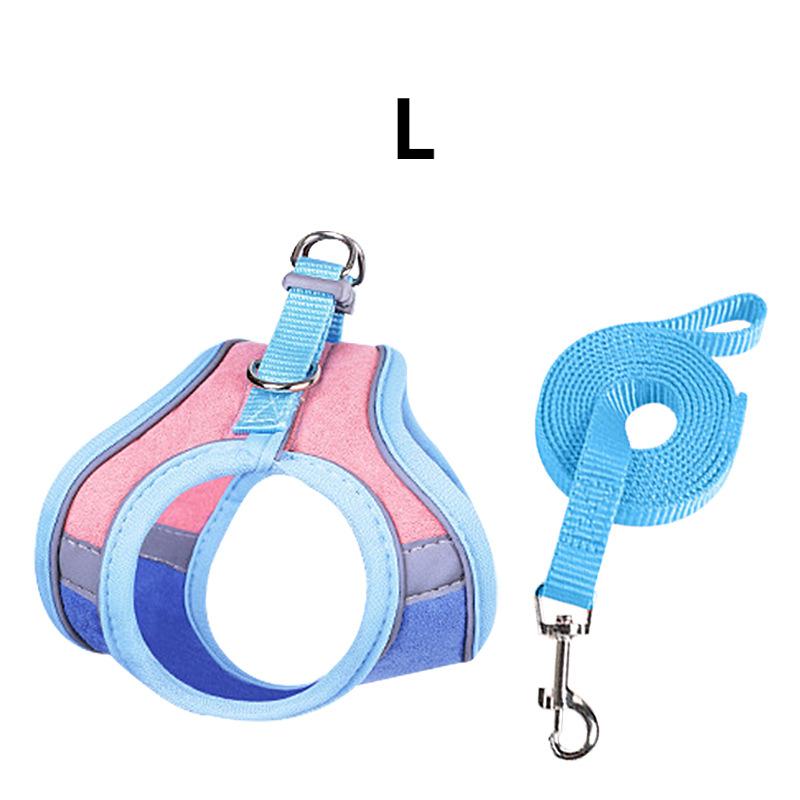 Rabbit Walks Adjustable Bunny Harness and Leash Set Double Buckle with Reflective Strips Rabbit Vest Pets Stuff Suitable