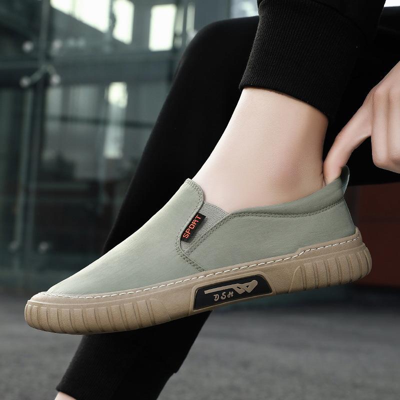 New Men's One-foot Pedal Shoes Ice Silk Umbrella Cloth Shoes Summer Breathable Low-top Trendy Sports Shoes