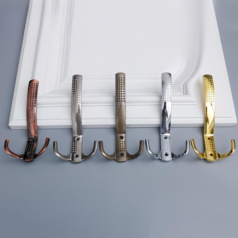 2pcs Heavy-Duty Aluminum Alloy Hooks - Heavy Duty Wall-Mounted Hooks with Curved Hooks for Clothes, Towels, Keys, Bags