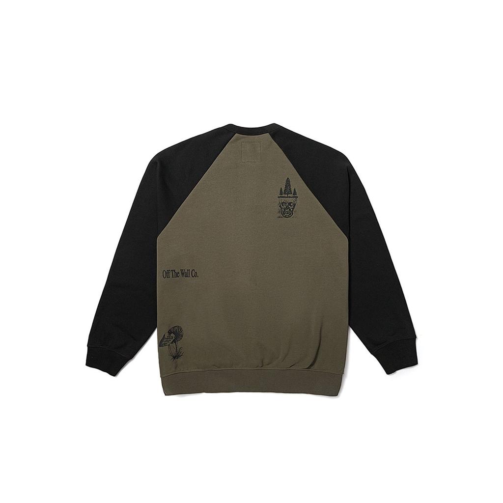 Vans American Vintage Color Block Loose Pullover Sweatshirt Unisex Sweatshirt Army-Green VN000FBPKCZ