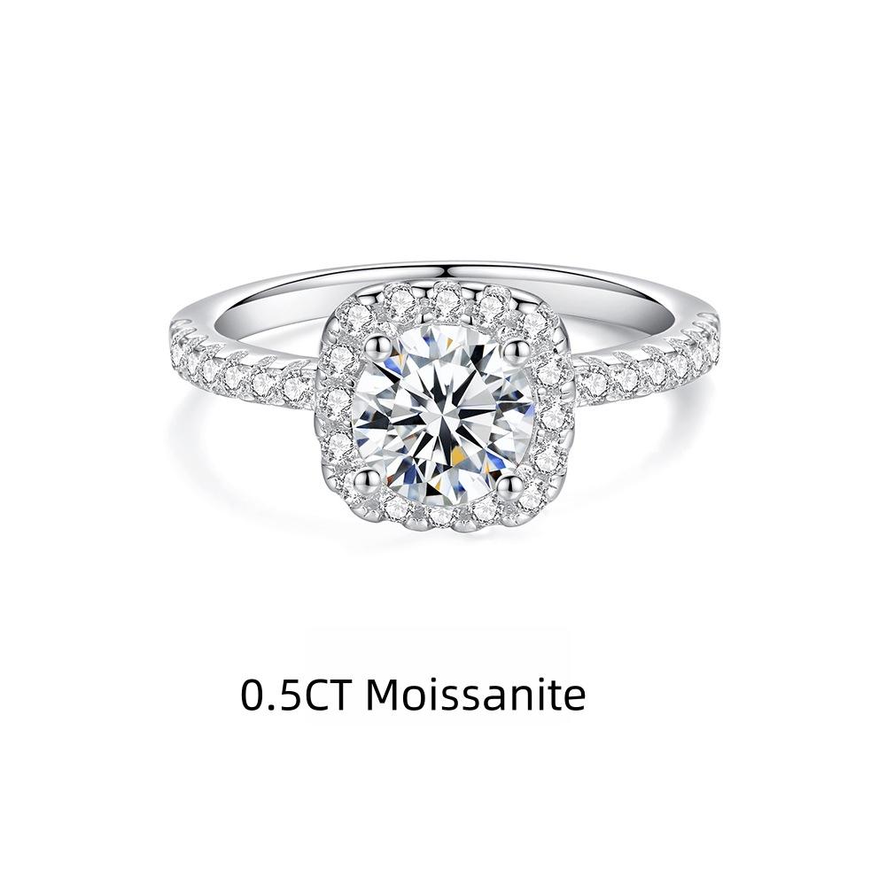 

Halo Engagement Ring for Women | 925 Sterling Silver | 0.5CT/1CT/2CT D Color VVS1 Moissanite | Sparkling Wedding Jewelry 4