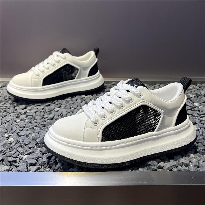 European new summer breathable mesh casual board shoes lightweight platform bread shoes bjd