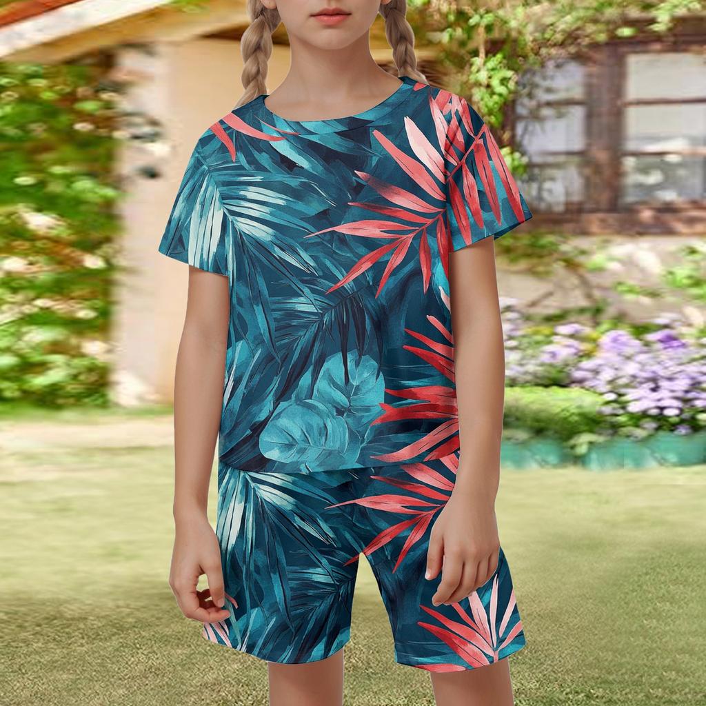 Dziecięcy patriotyczny strój - krótki rękaw i spodenki 2-częściowy zestaw dla chłopca i dziewczynki