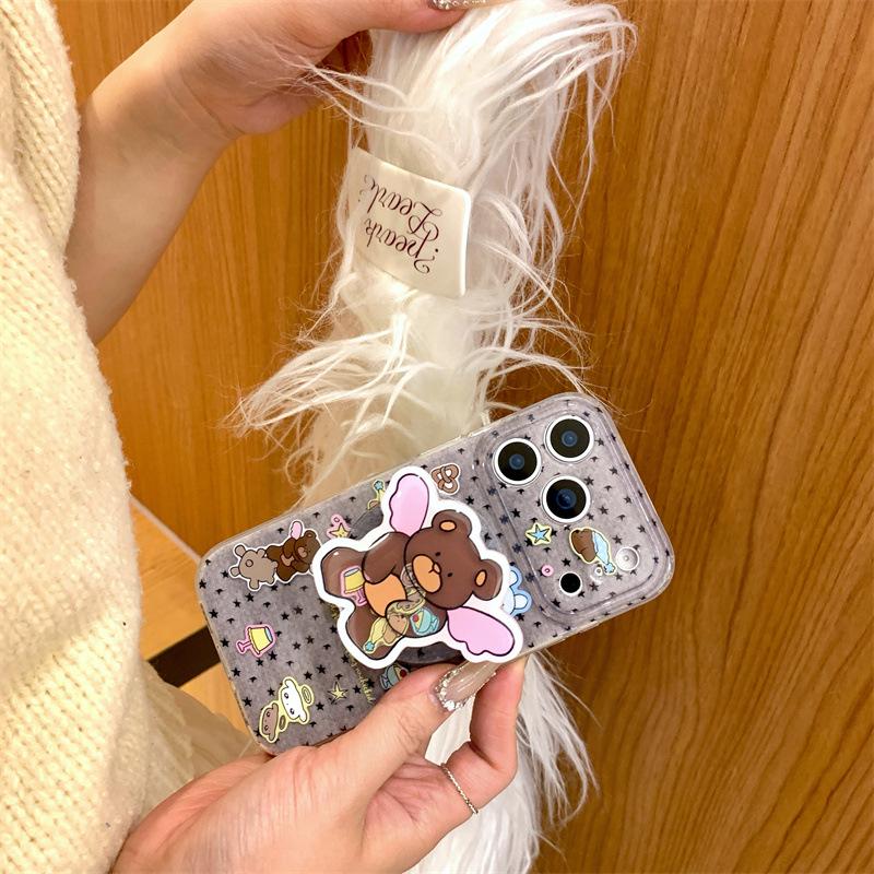 Little Bear Magnetic Star Stickers for iPhone 17/16 Pro Max/15/14 Cases - Japanese & Korean Style