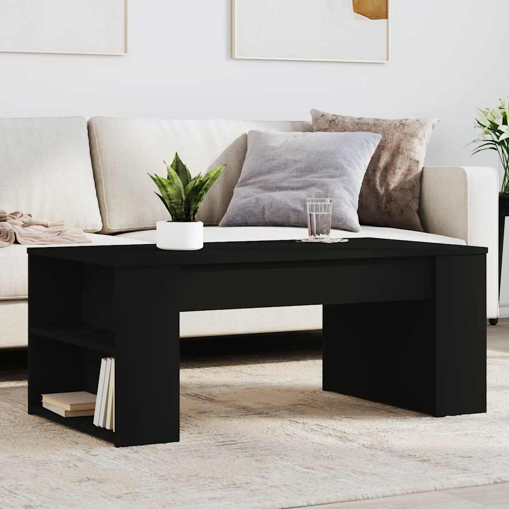 Coffee Table Black 102x55x42 Cm Wood Based Panel