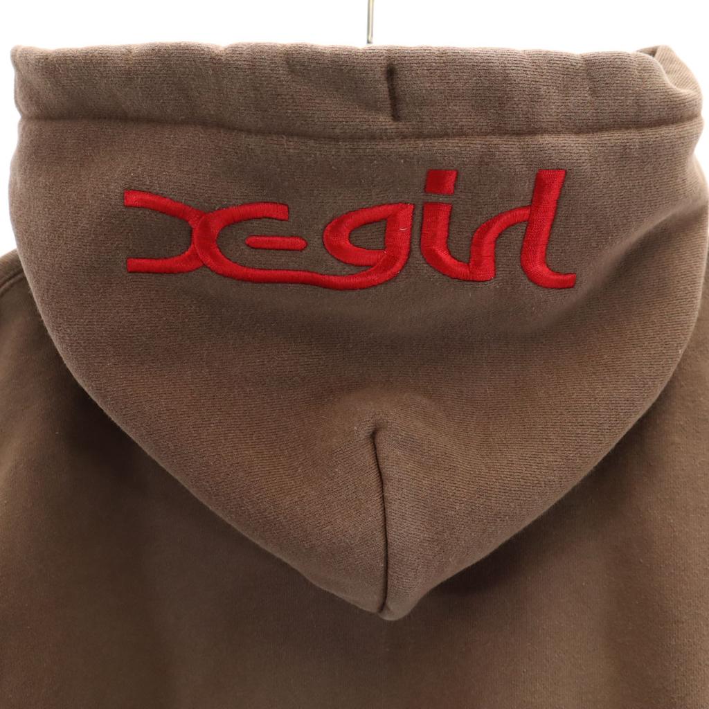 X-girl Champion Exclusive Long Sleeve Sweatshirts 2 Brown Back Brushed Women Used