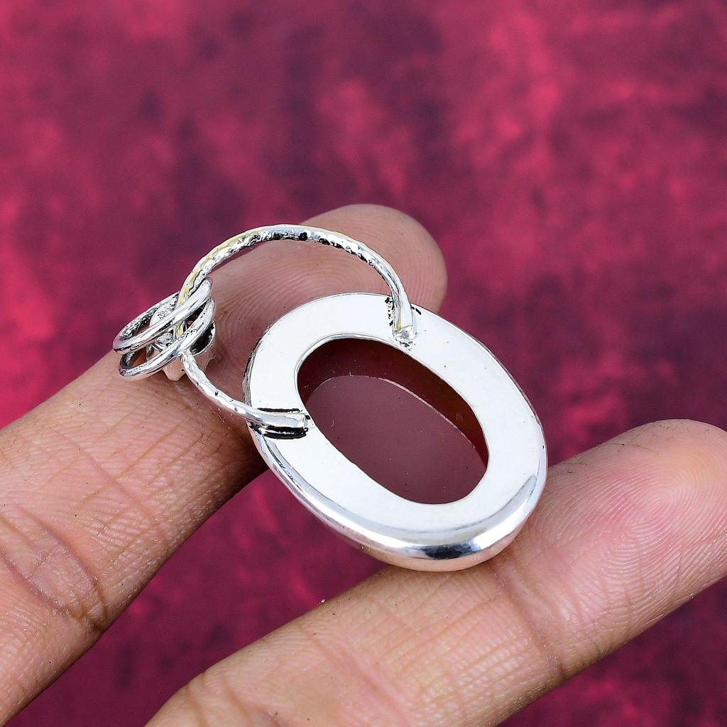 Carnelian & Morganite 925 Solid Sterling Silver Pendant, Handmade Gemstone Pendant, Gifts For Friend  Bohemian Pendant For Love