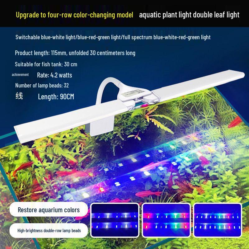 Super Bright Clip-on Full Spectrum LED Aquarium Light, Waterproof and Splashproof, Ideal for Mini Aquariums.